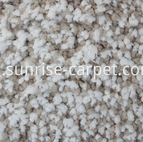 Microfiber Shaggy Rug Beige and White color mix